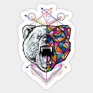 Geometric Bear Sticker